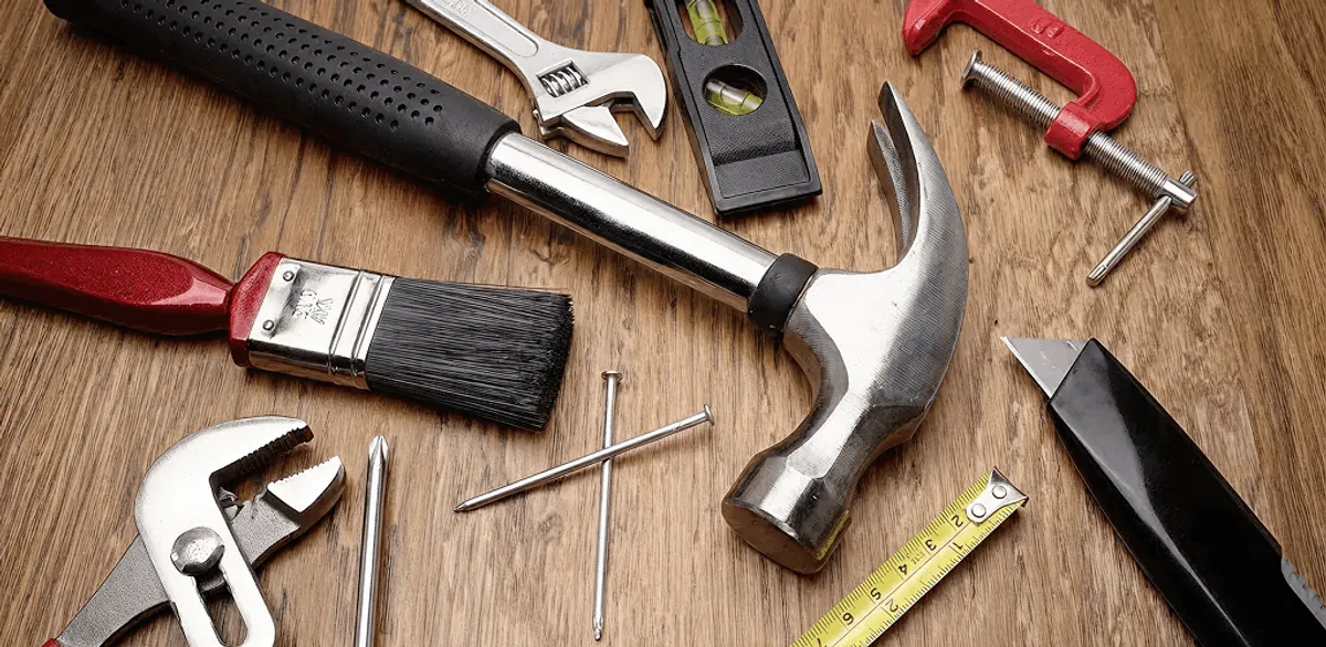 Handyman tools laid out for home repair and maintenance work in Eugene, OR